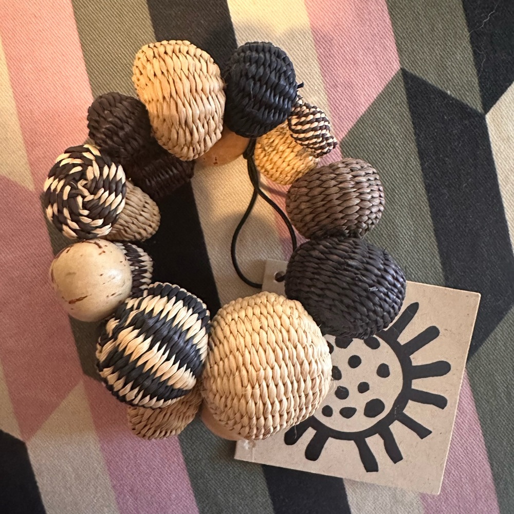 Belated fair trade Handmade Rattan beads bracelet